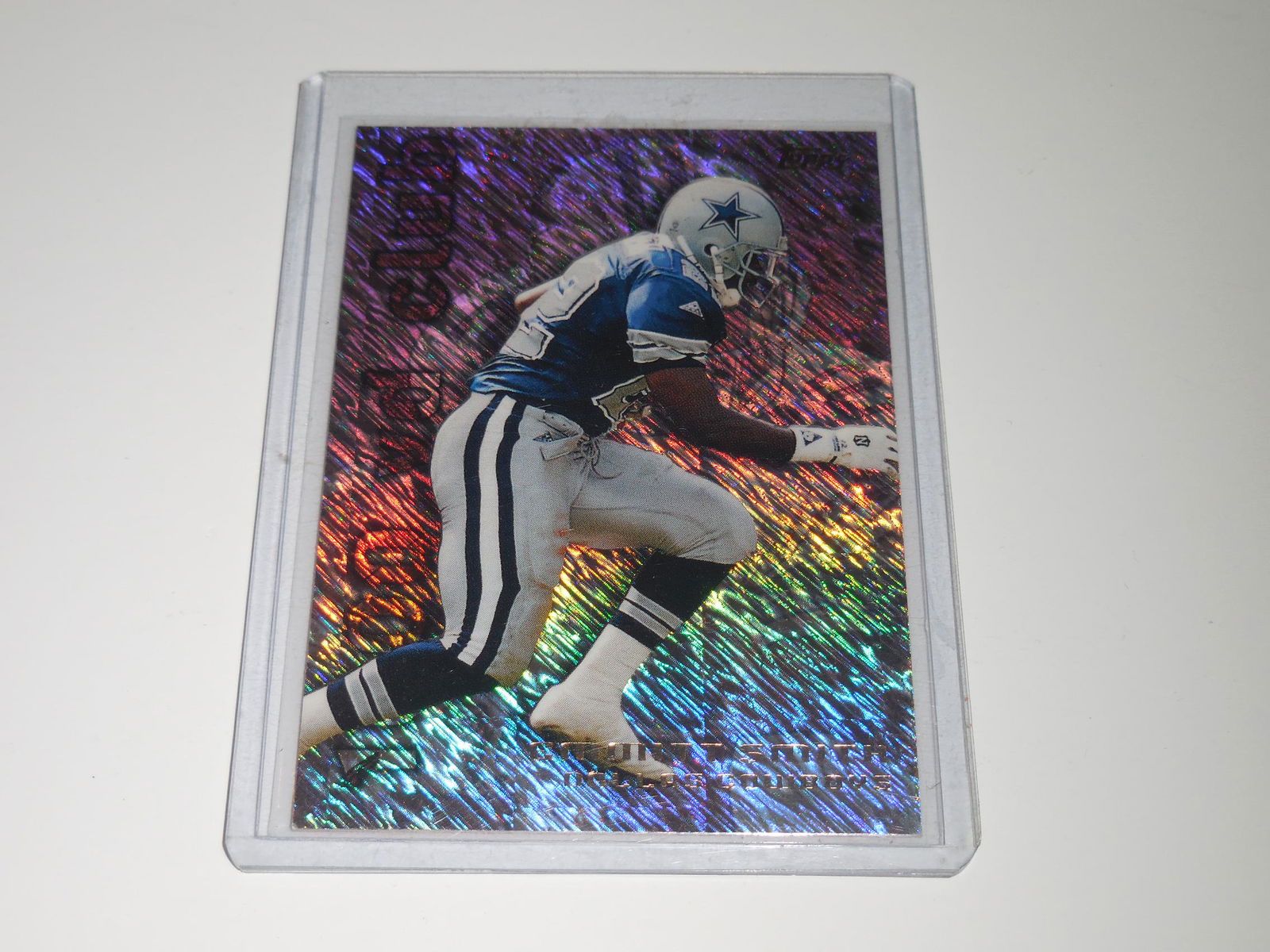 1995 TOPPS EMMITT SMITH 1000 YARD CLUB SHIMMER HOLOFOIL (1 of 2)