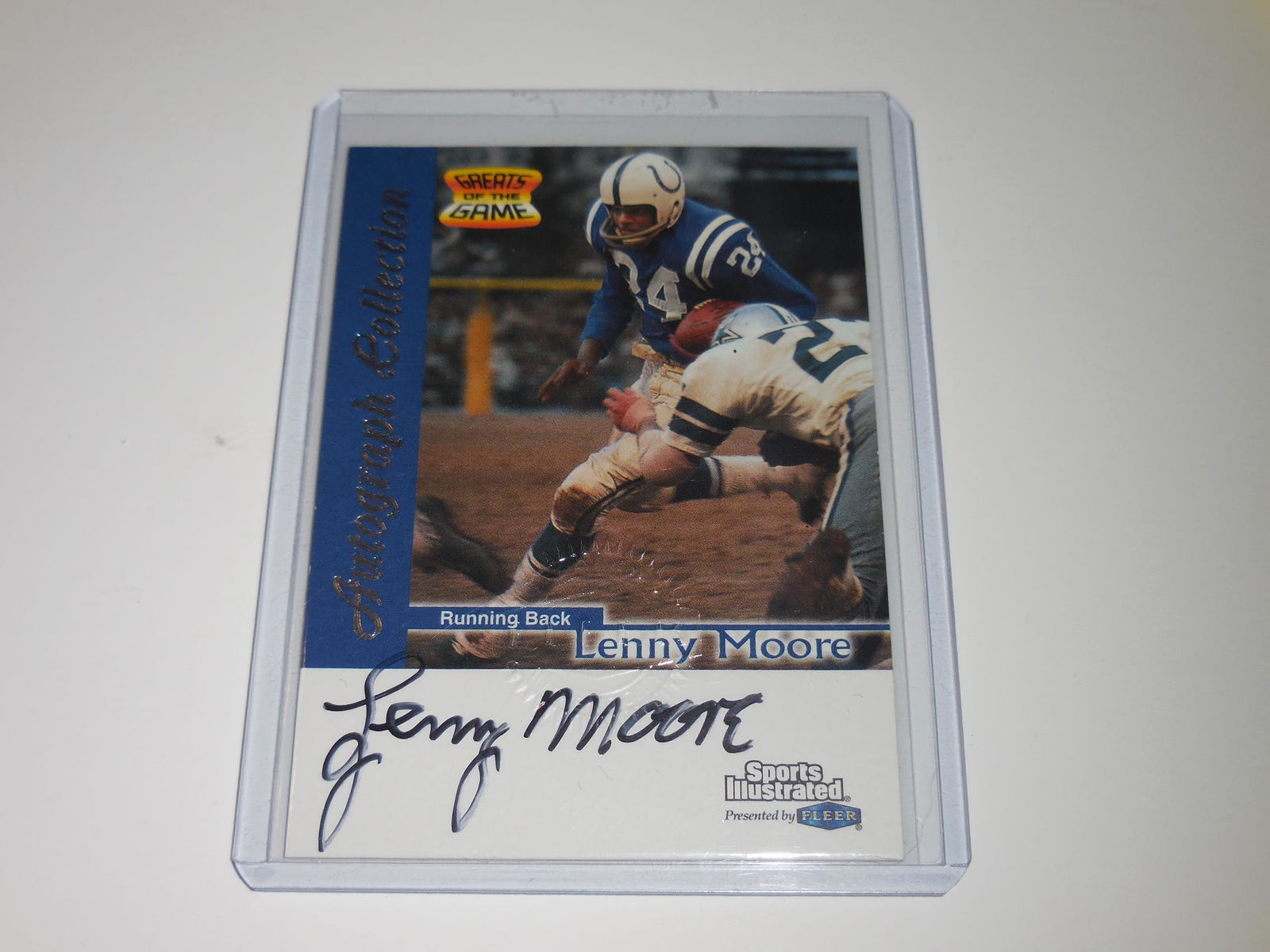 1999 FLEER SI GREATS LENNY MOORE AUTOGRAPH CARD (1 of 2)