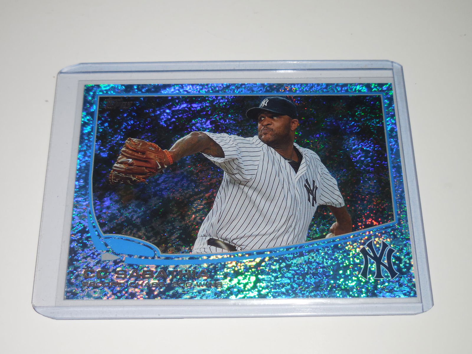 2013 TOPPS #359 CC SABATHIA BLUE SAPPHIRE HOLO SSP #'D (1 of 2)