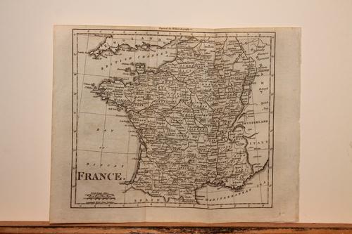 1801 France Map: Author: Walker Title: 1801 France Map Medium: Ink on Paper Dimensions: 10.5"X8" Map of France dated 1801. Part of the 3rd edition of the Universal Gazetteer. Published by John Walker in London. Revise