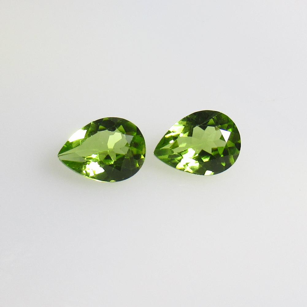 2.16 Ct Natural Peridot Pear Pair (1 of 2)