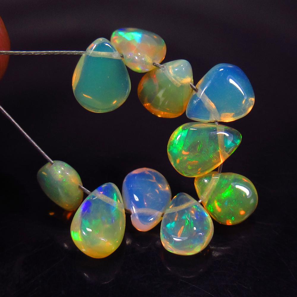 4.77 Ct Natural 10 Drilled Multi-Color Fire Pear Opal (1 of 2)