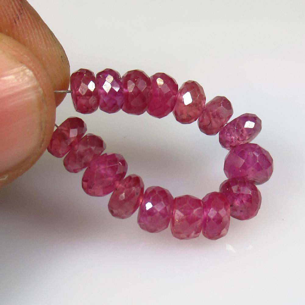 23.02 Ct Natural 16 Mozambique Red Ruby Round Beads (1 of 2)