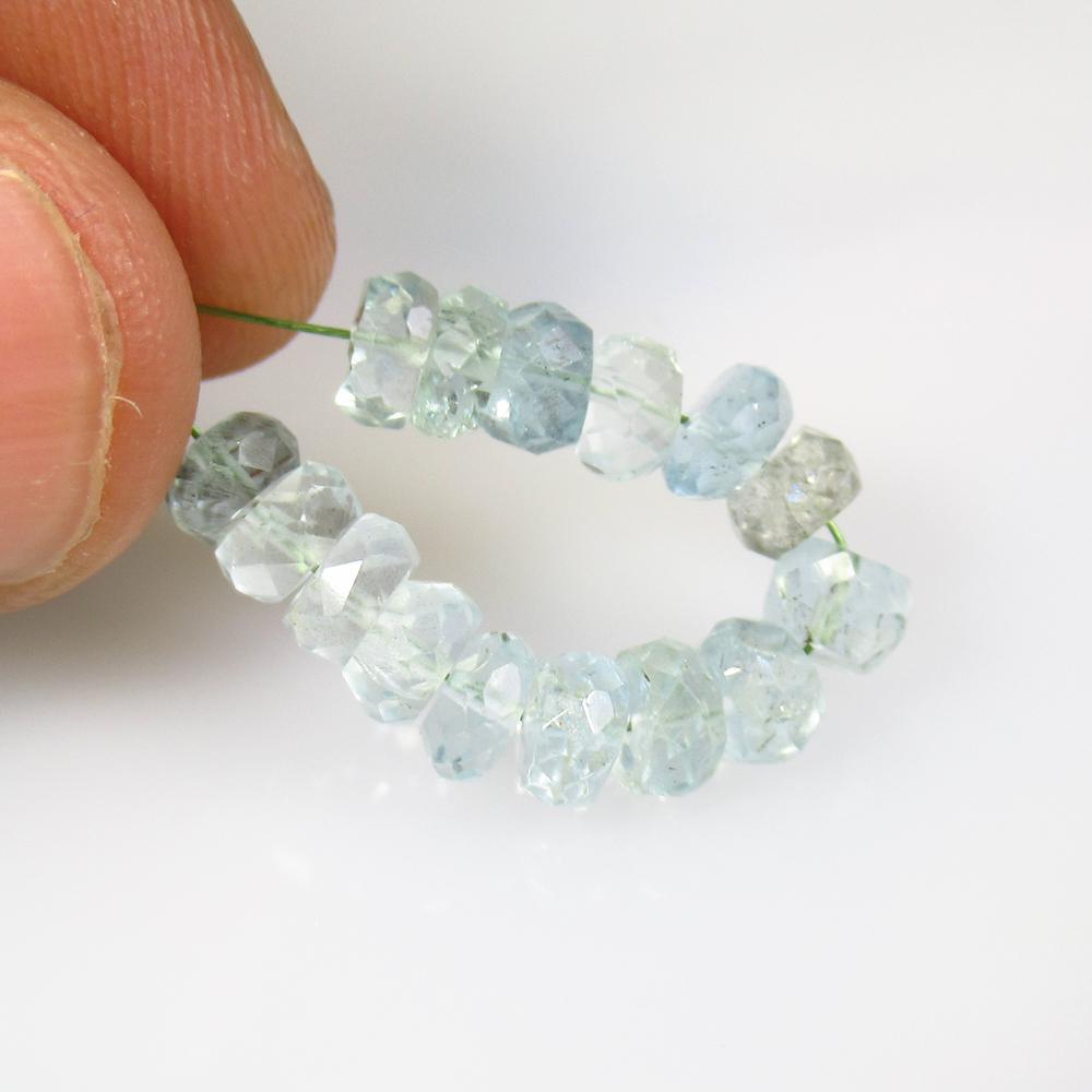 9.85 Ctw Natural 15 Aquamarine Drilled Round Beads (1 of 2)