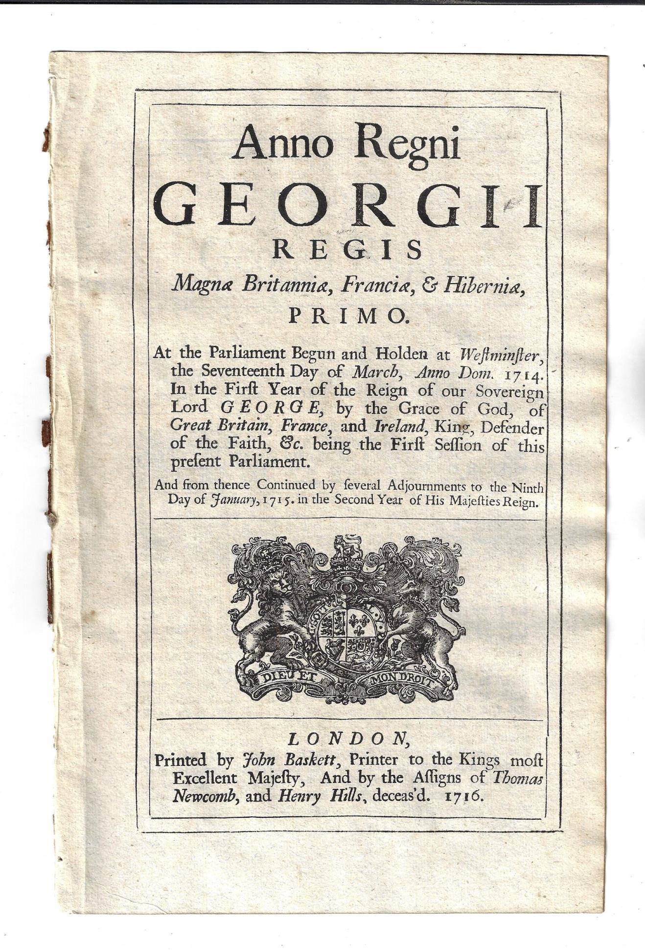 1716 English Act Duties on Senna (1 of 2)