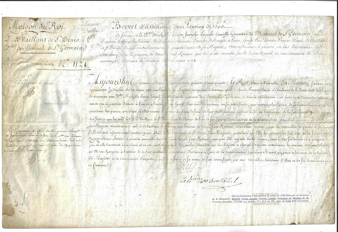 1784 French Manuscript Louis XVI (1 of 2)