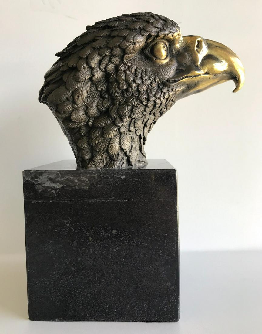 Bronze Eagle on marble statue by Milo (1 of 9)