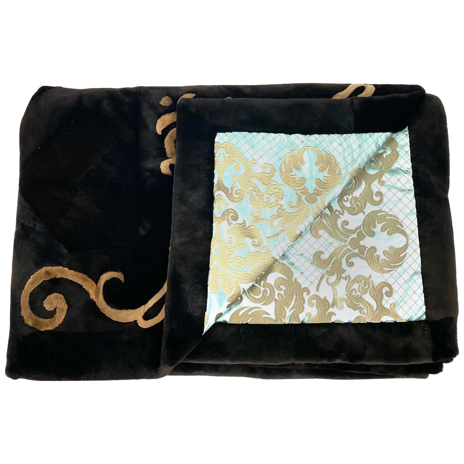 Russian Beaver Fur and Silk Throw Blanket (1 of 8)