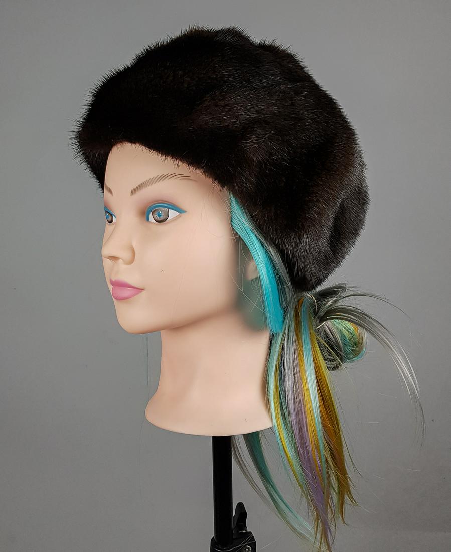 DARK BROWN MINK FUR HAT (1 of 4)