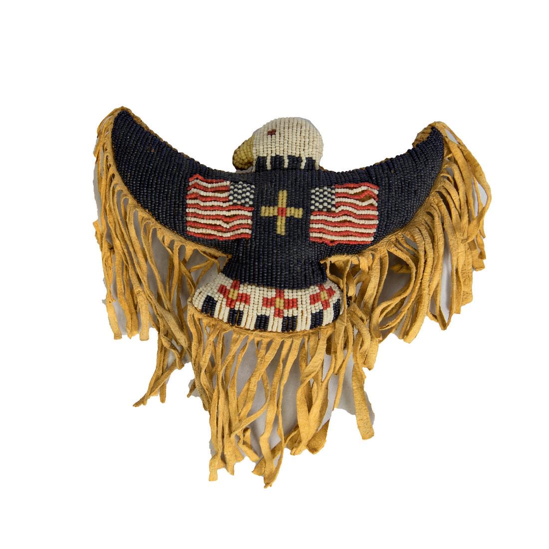 Plains beaded eagle fetish, mid to late 20th century, (1 of 2)
