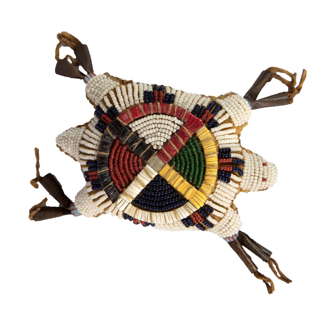 Cheyenne style beaded turtle fetish, mid to late 20th (1 of 4)