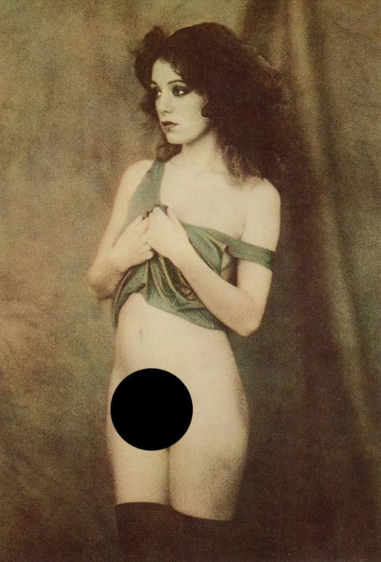 BOB CARLOS CLARKE - Delta Venus (standing): Artist: Bob Carlos Clarke Title: Delta Venus (standing) Medium: Tri-Color Photo Litho, 1980, Great Britain Dimensions: 5.25x7.75" Description: Heat Wax Mounted on 8.5x11" Conservation Board Artist Bio