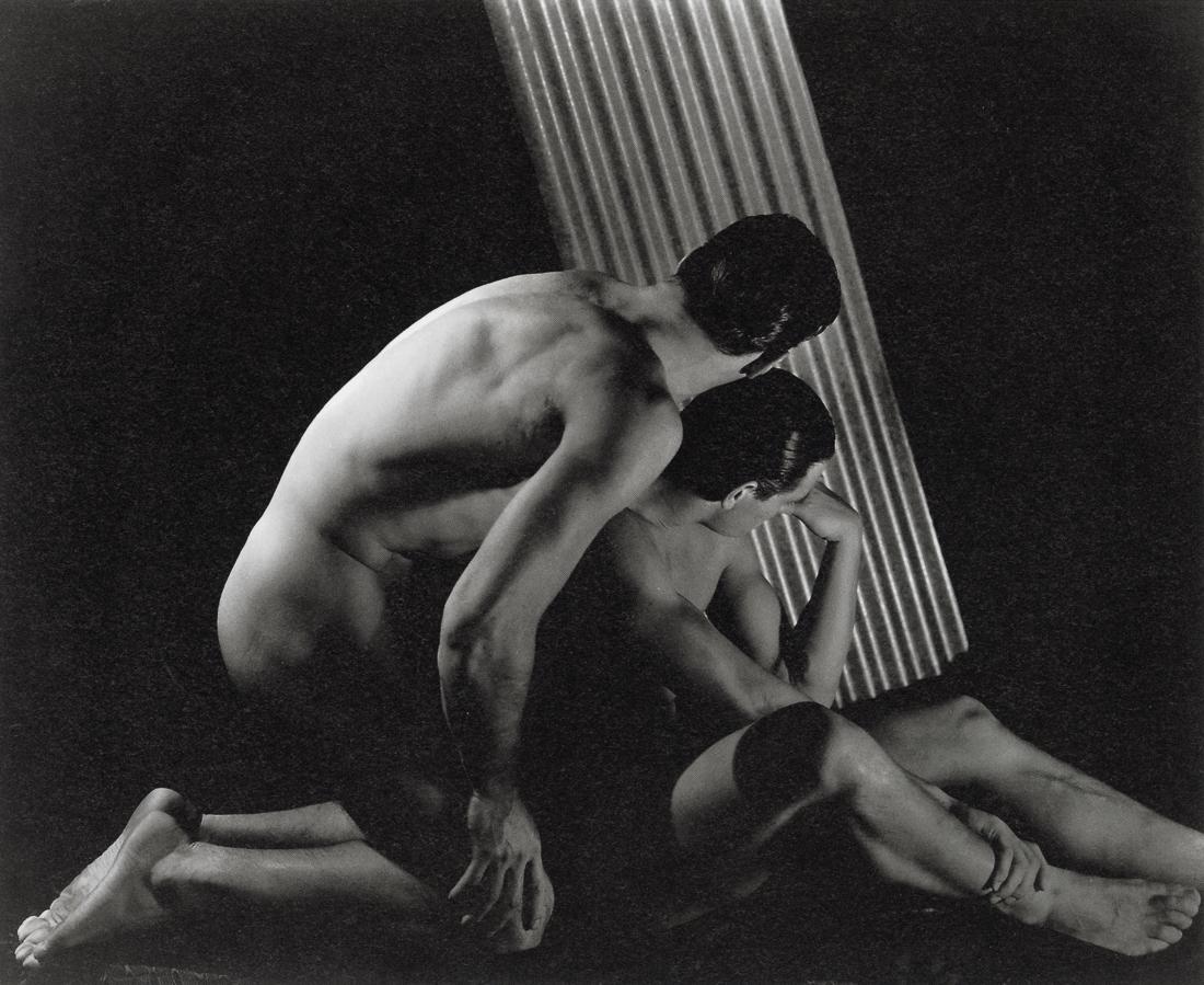 GEORGE PLATT-LYNES - The Ritter Brothers, 1933: Artist: George Platt-Lynes Title: The Ritter Brothers, 1933 Medium: Photo Litho, 2000, Italy Dimensions: 7.2x5.9" Description: Heat Wax Mounted on 8.5x11" Conservation Board Artist Bio: George Platt L