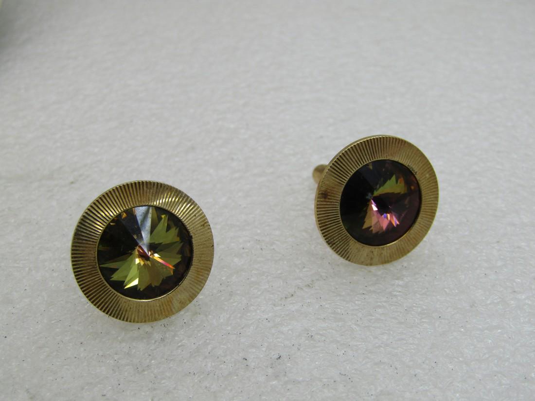Vintage Rivoli Rhinestone Cuff Links, 1950s-1960's, (1 of 6)