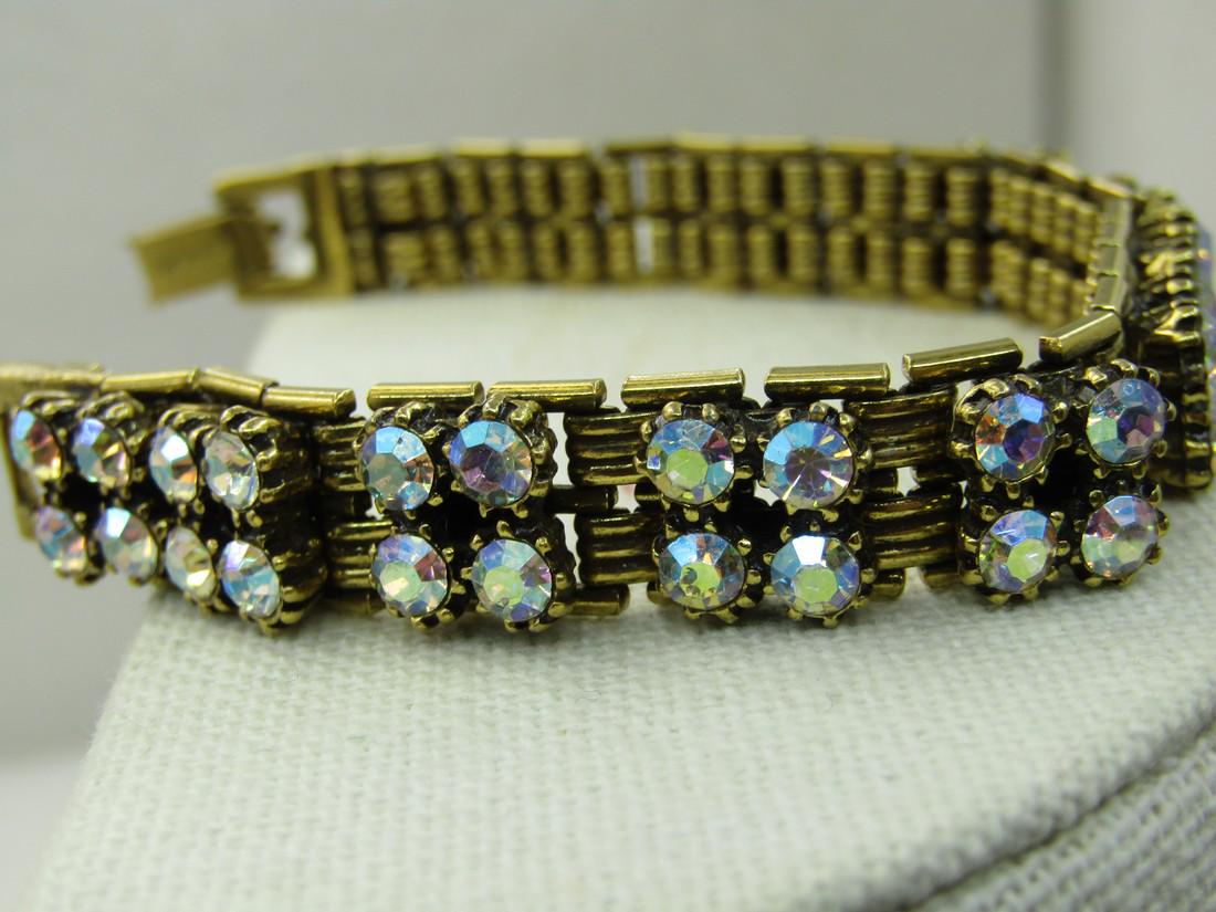 Vintage Florenza Aurora Borealis Rhinestone Bracelet, (1 of 7)