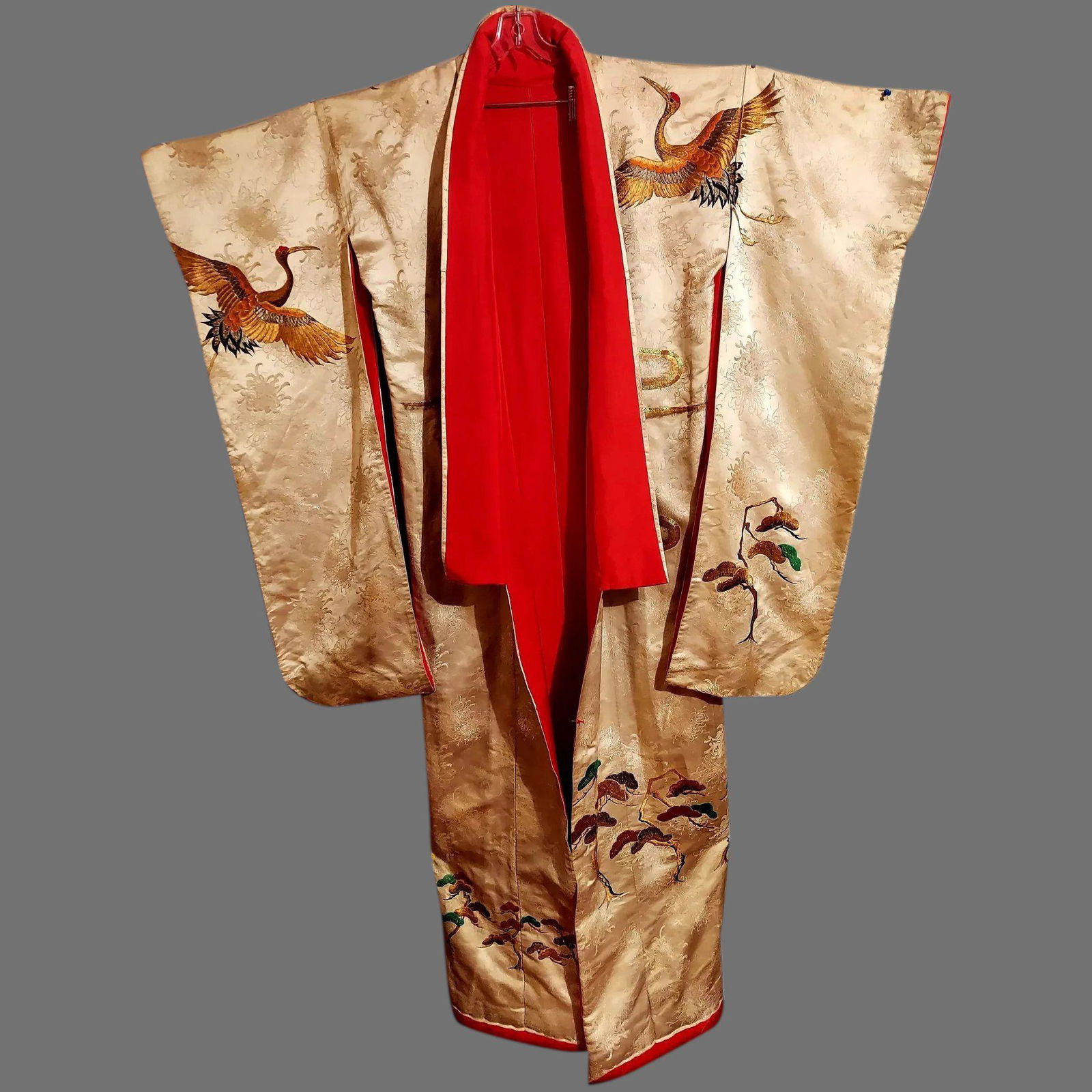 Antique Uchikake Authentic Japanese Kimono Gold and (1 of 7)
