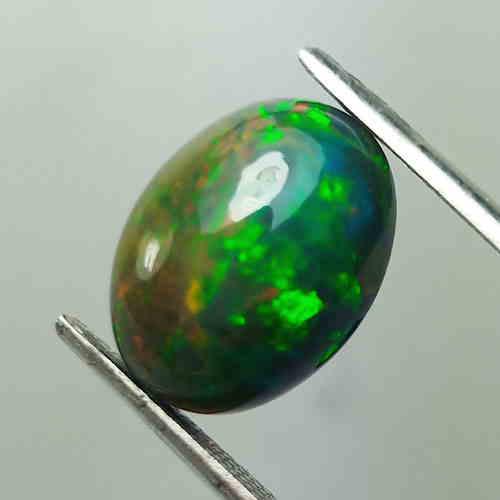 3.90 CTS NATURAL ETHIOPIAN BLACK OPAL OVAL SHAPE GOOD (1 of 8)