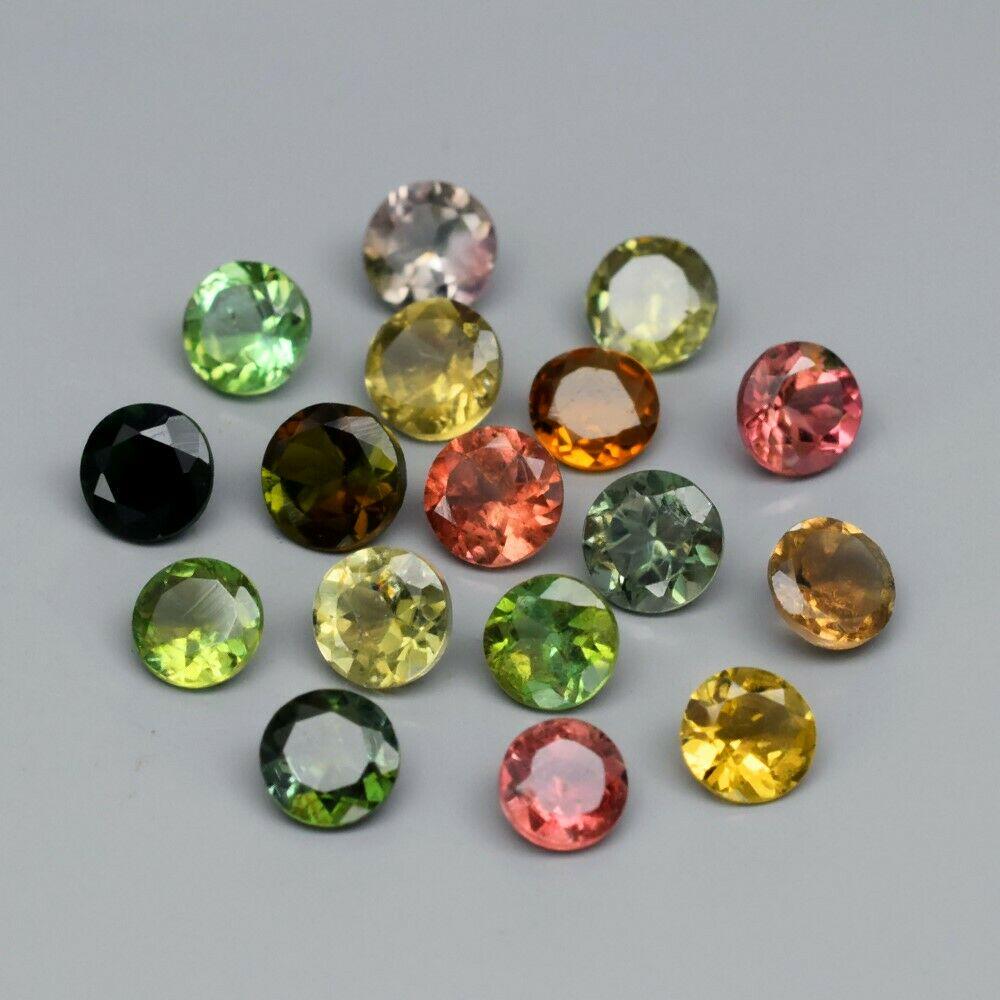 17pcs Lot 4.16ct t.w Round Natural Unheated Party-Color (1 of 2)