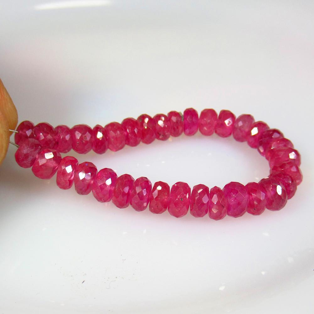 40.00 Ctw Natural 34 Mozambique Red Ruby Round Beads (1 of 2)