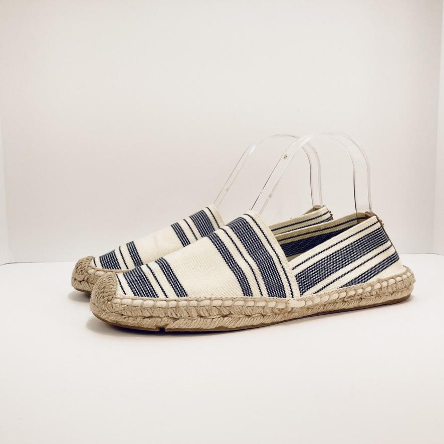 Tory Burch Blue and White Flat Espadrilles (1 of 11)