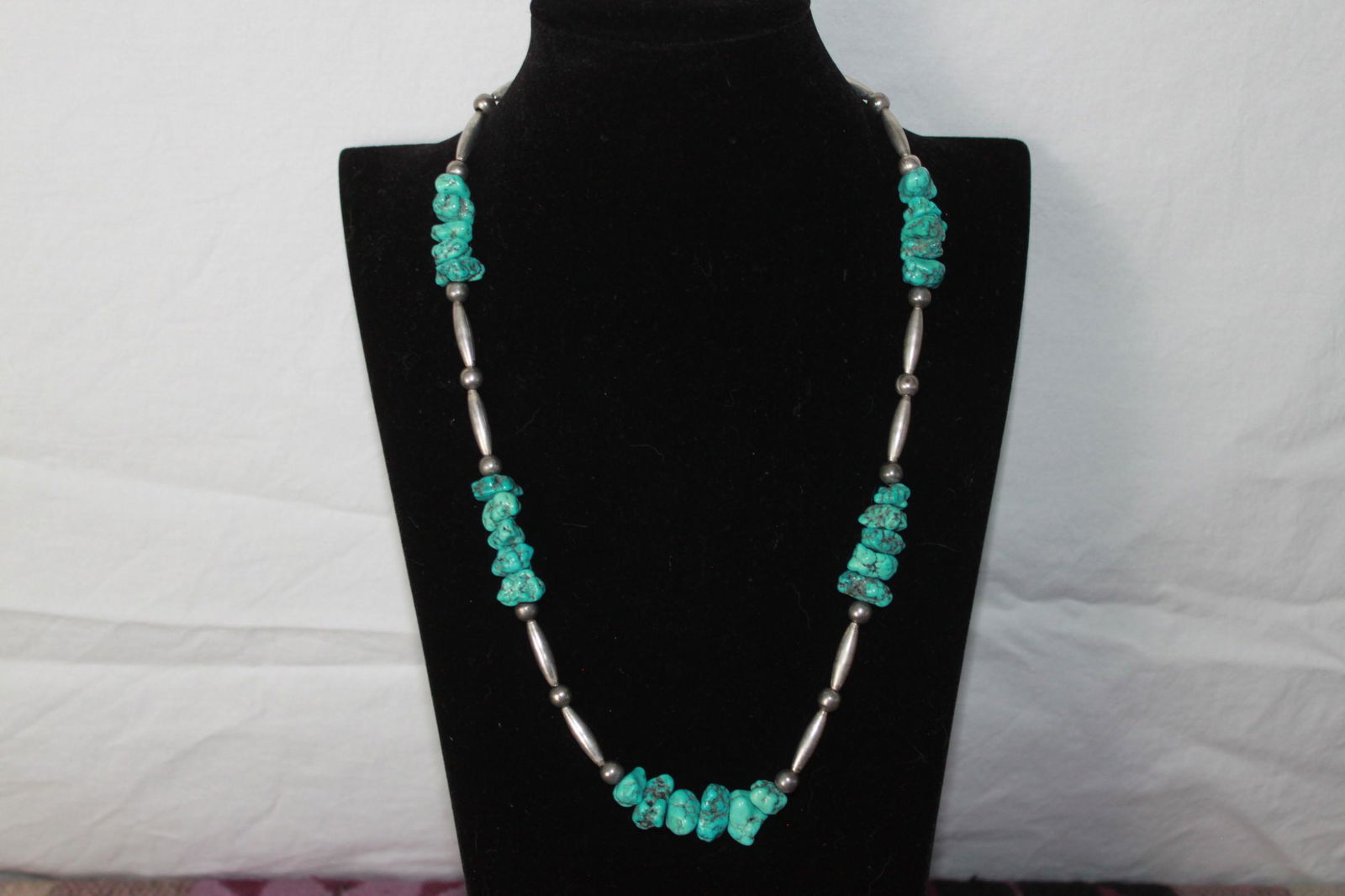 Old Pawn Melon Bead 22" w/Chunky Fox Turquoise (1 of 4)