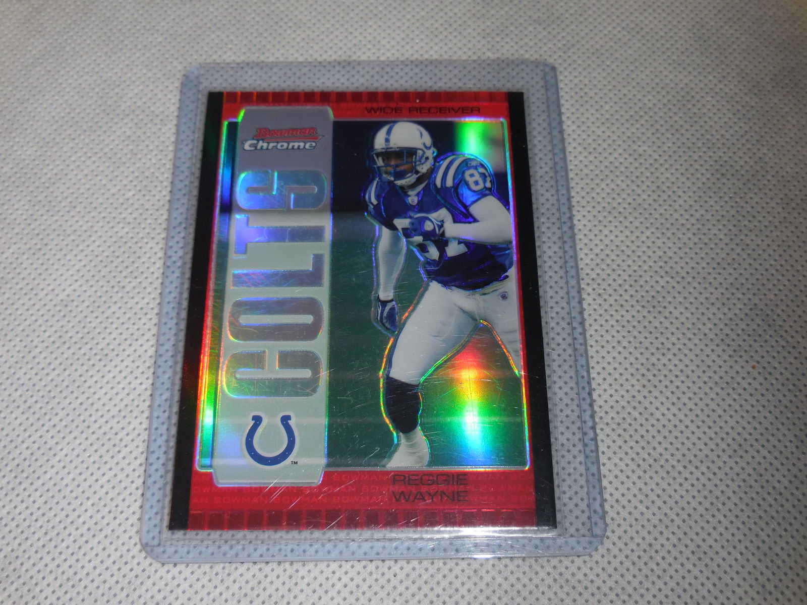 2005 BOWMAN CHROME REGGIE WAYNE RED REFRACTOR (1 of 2)