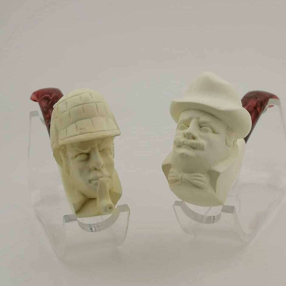 Sherlock Holmes and Dr. Watson,Hand carved Meerschaum (1 of 12)