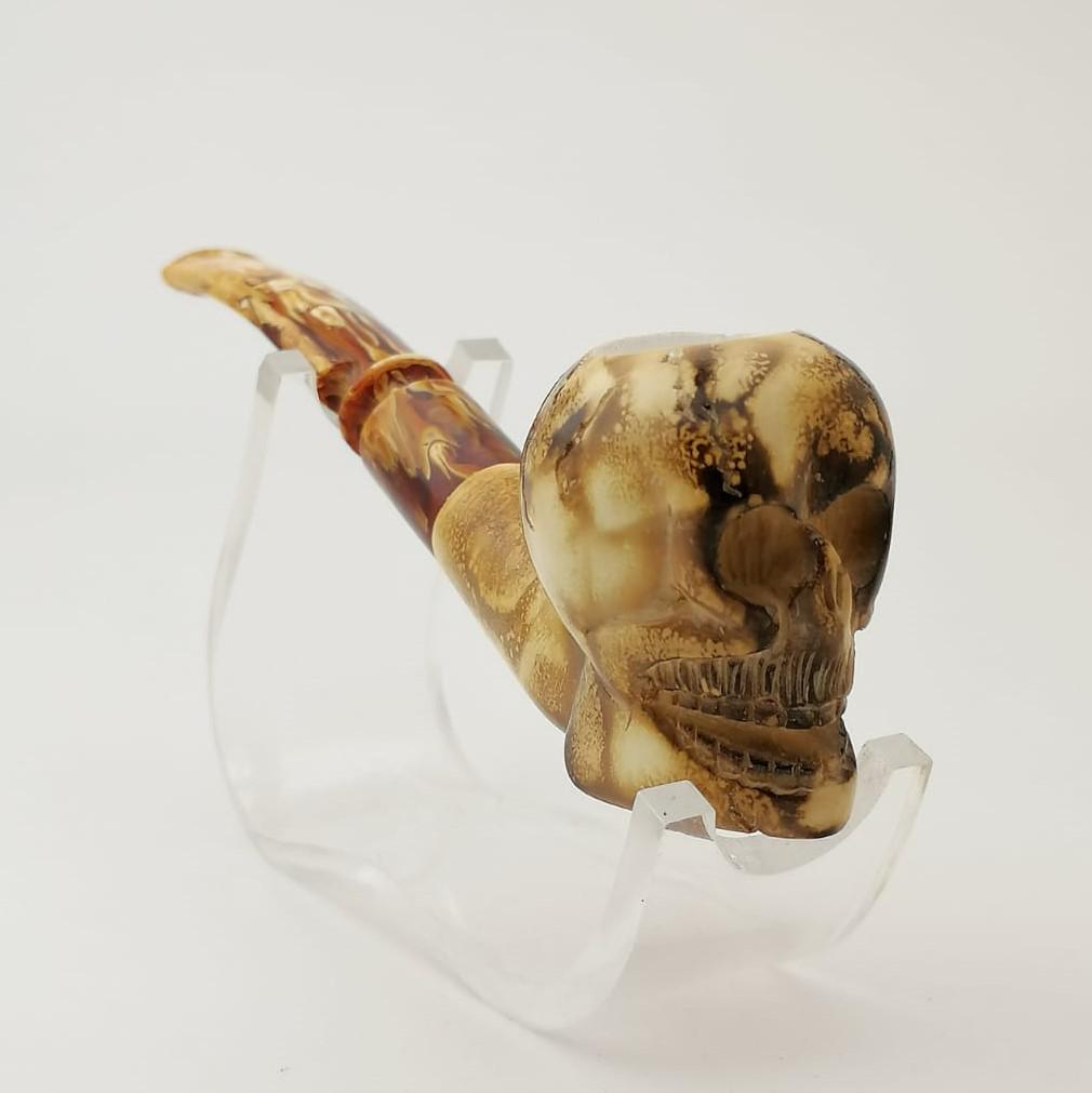 Skull Specially Colored with Burn Technique,Hand carved (1 of 10)