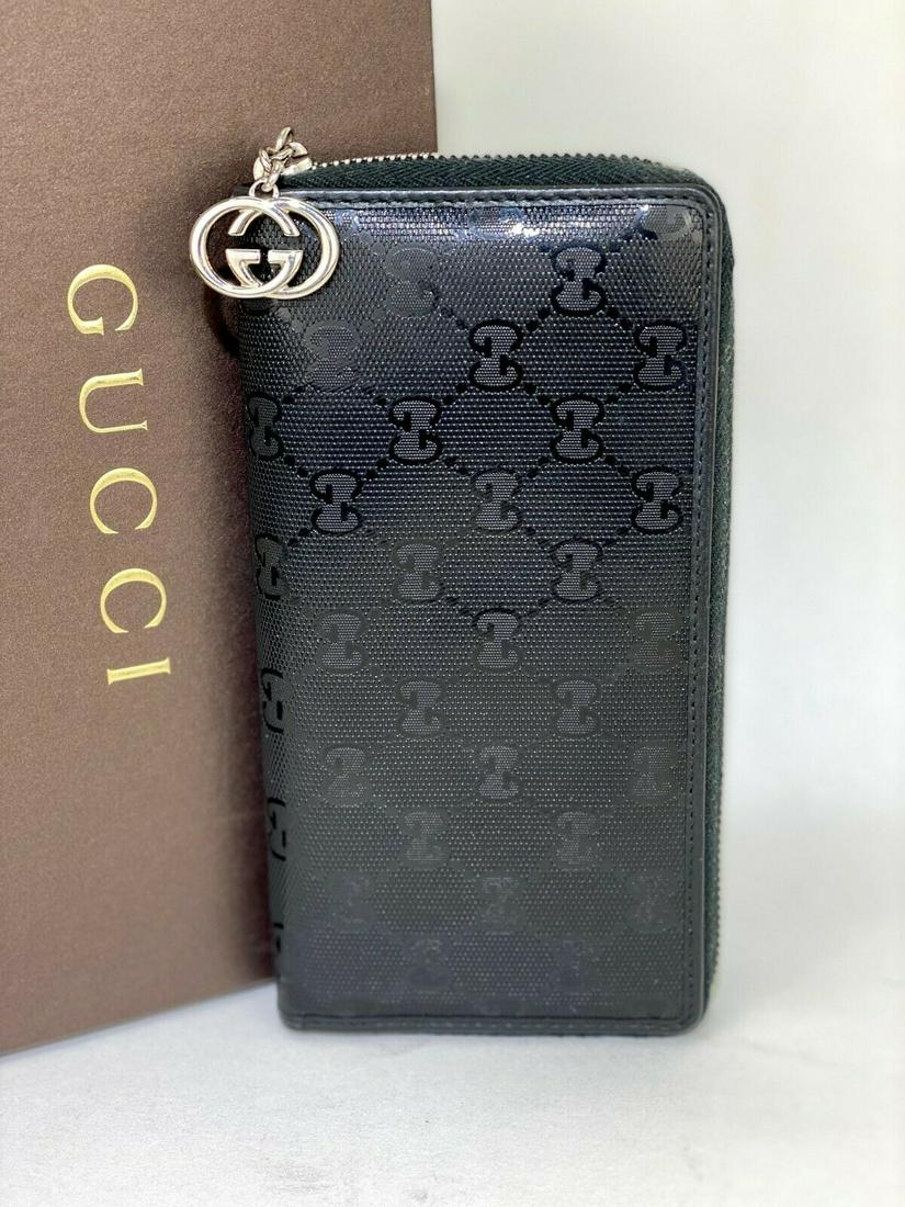GUCCI GG Imprime Monogram Black Zip Around Wallet (1 of 12)