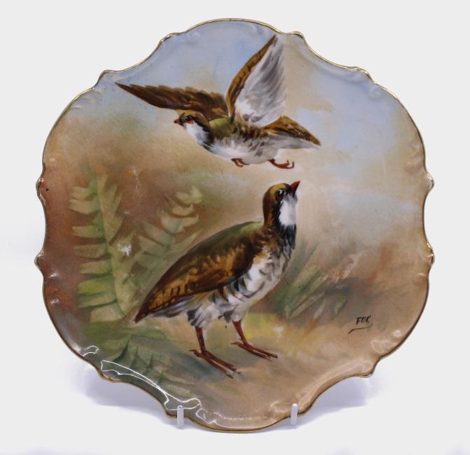 Antique Limoges Hand Painted Game Birds Plate (1 of 9)