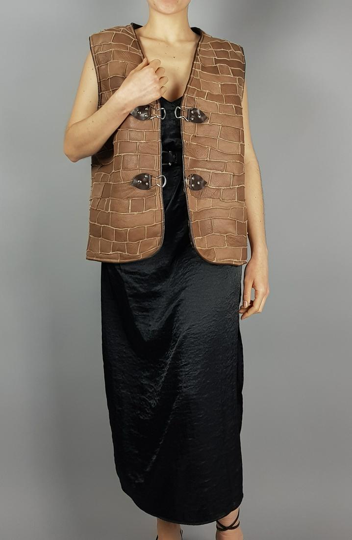 BROWN SHEARLING WOOL VEST/GILET (1 of 6)