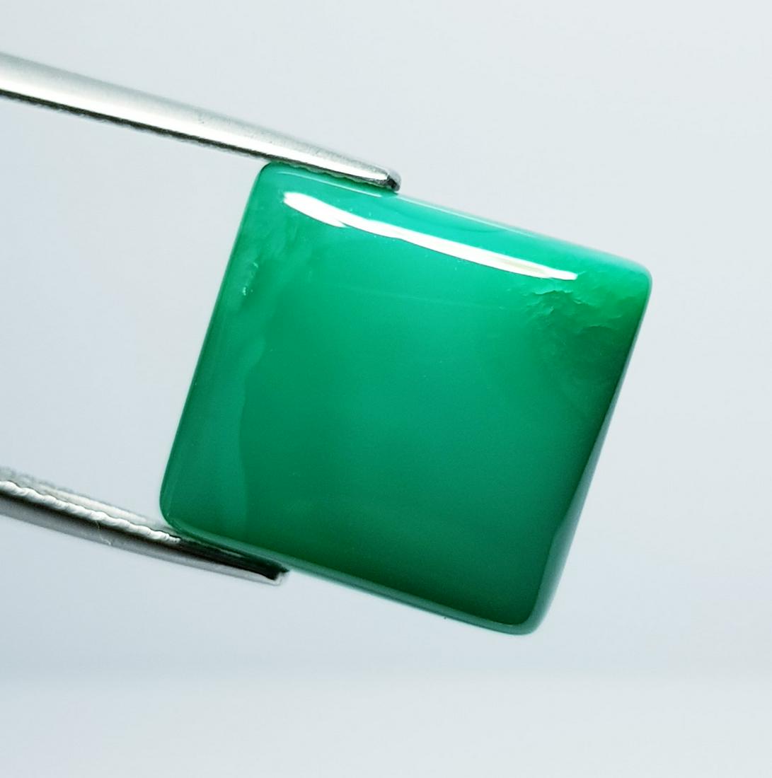 15.23 Ct Natural Green Agate Square Cabochon (1 of 4)