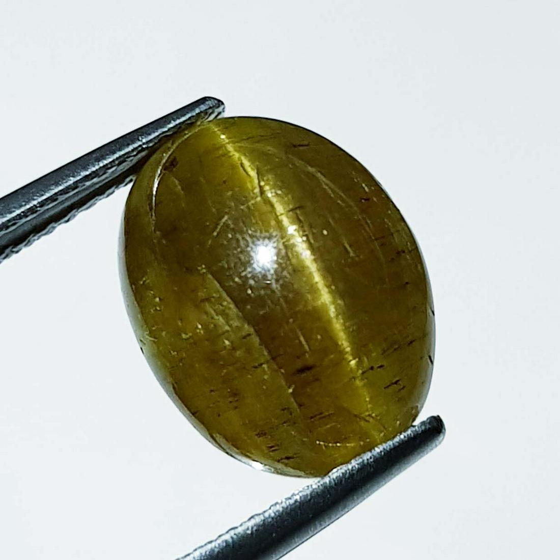 9.73 ct Natural Apatite cat's Eye: No Reserve! Title: 9.73 ct Natural Apatite cat's Eye Color/Clarity: Opaque Carat Weight: 9.73 Size/Dimensions: 13.50 x 10.40 x 8.00 Additional Information: Oval - Jharkhand Shipping: Domestic: Flat-
