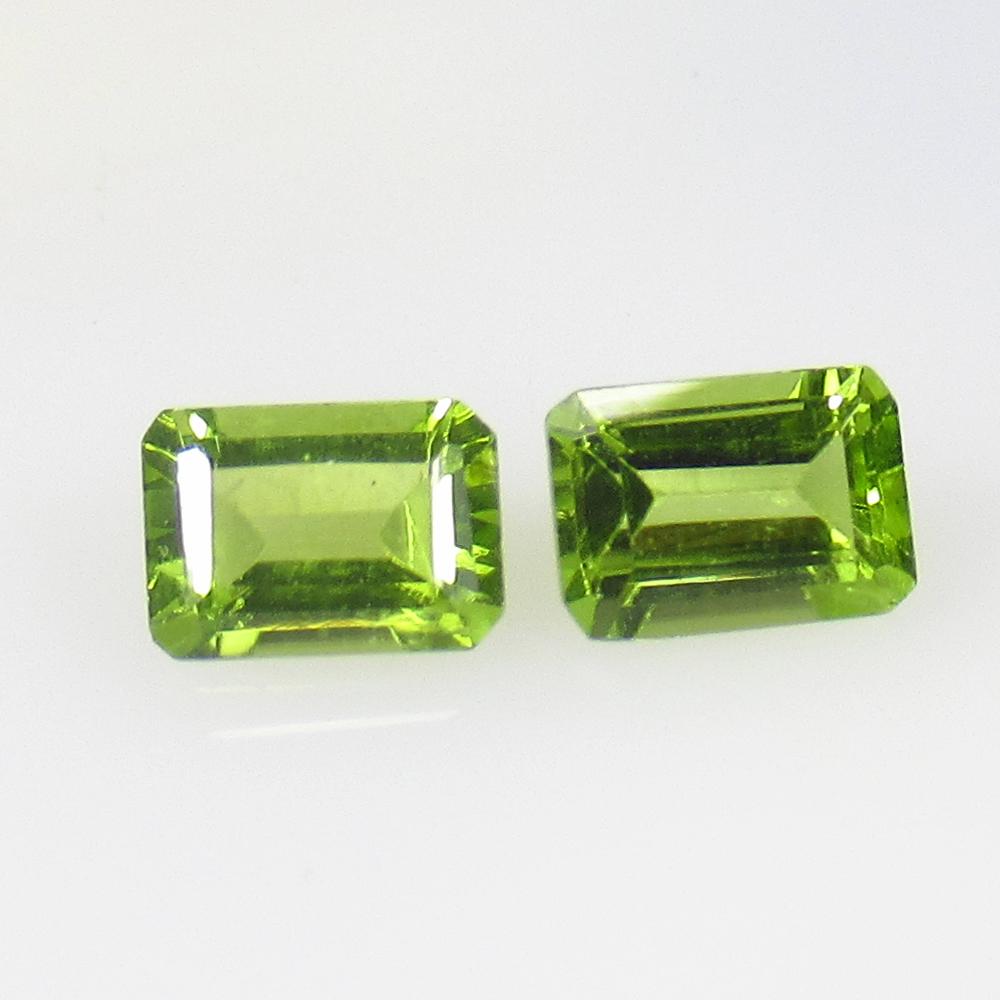 2.12 Ct Natural Pakistan Peridot Octagon Pair (1 of 2)