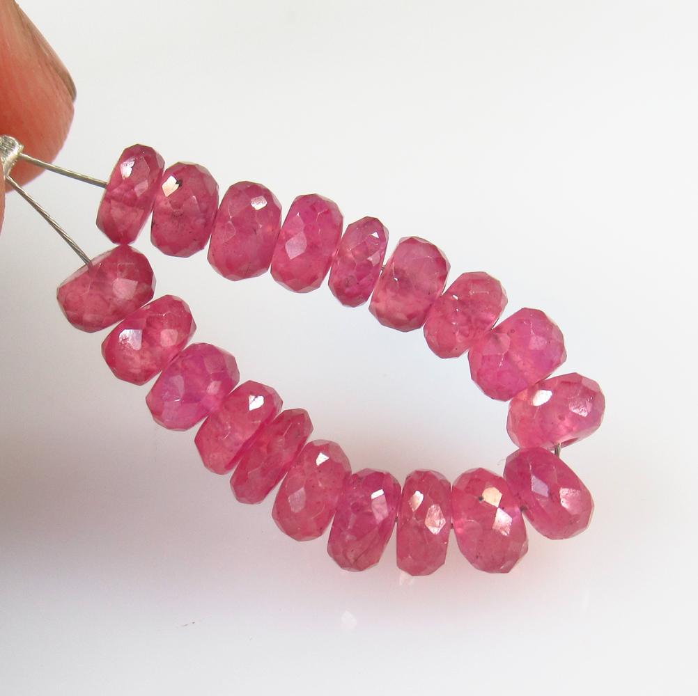 19.12 Ct Natural 19 Mozambique Red Ruby Round Beads (1 of 2)
