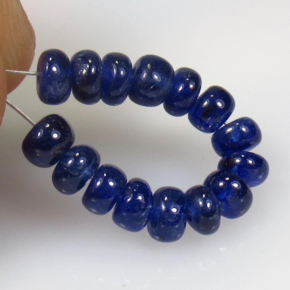 10.44 Ct Natural 15 Blue Sapphire Round Beads (1 of 2)