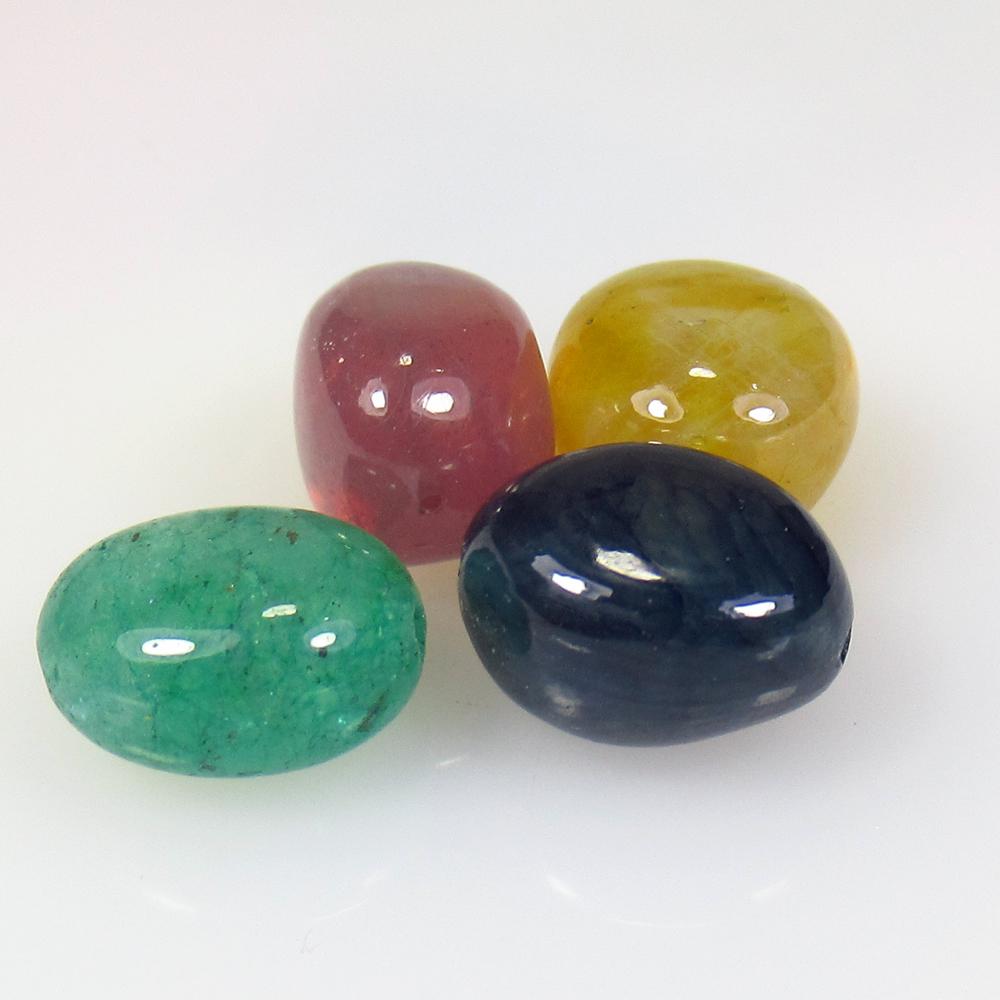 29.06 Ct Natural 4 Ruby Emerald Sapphire Beads (1 of 2)