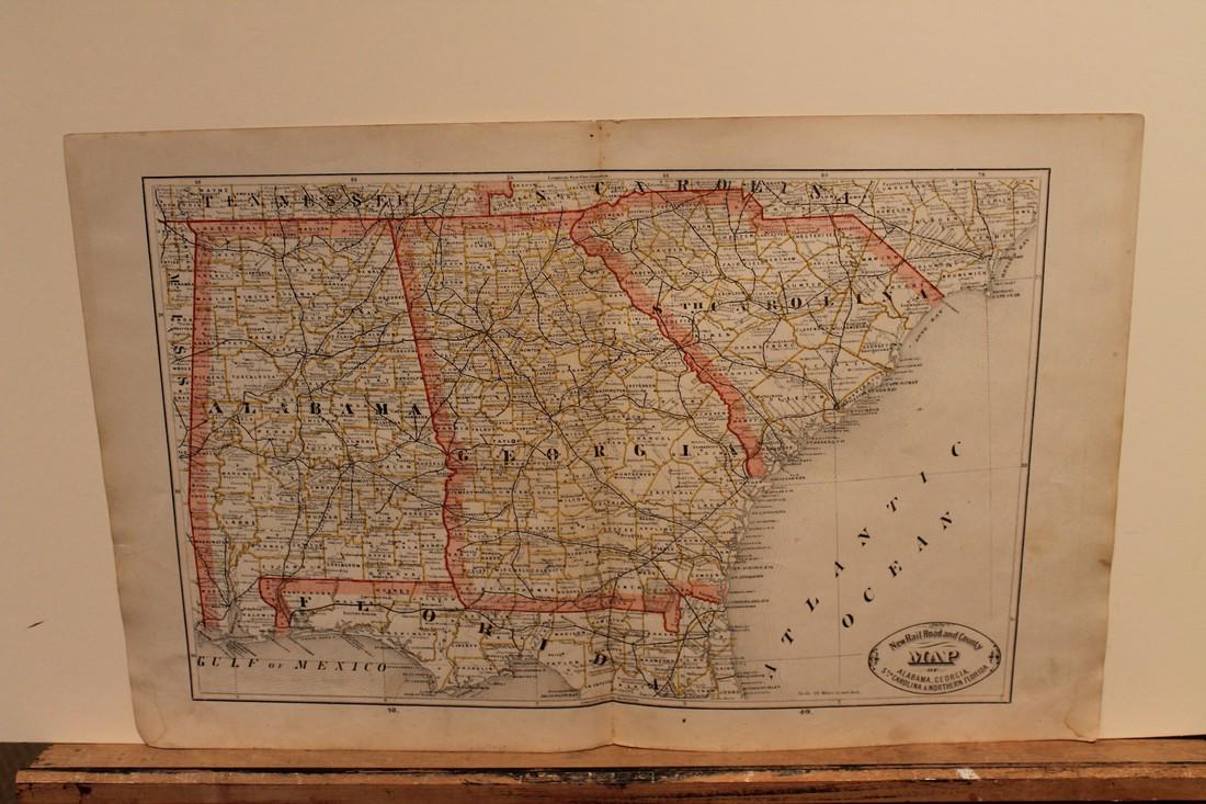 1887 US Southern States RR Map (1 of 3)