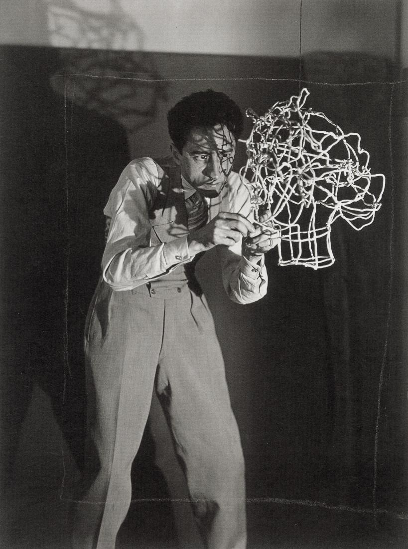 MAN RAY - Jean Cocteau Sculpting His Head In Wire (1 of 1)