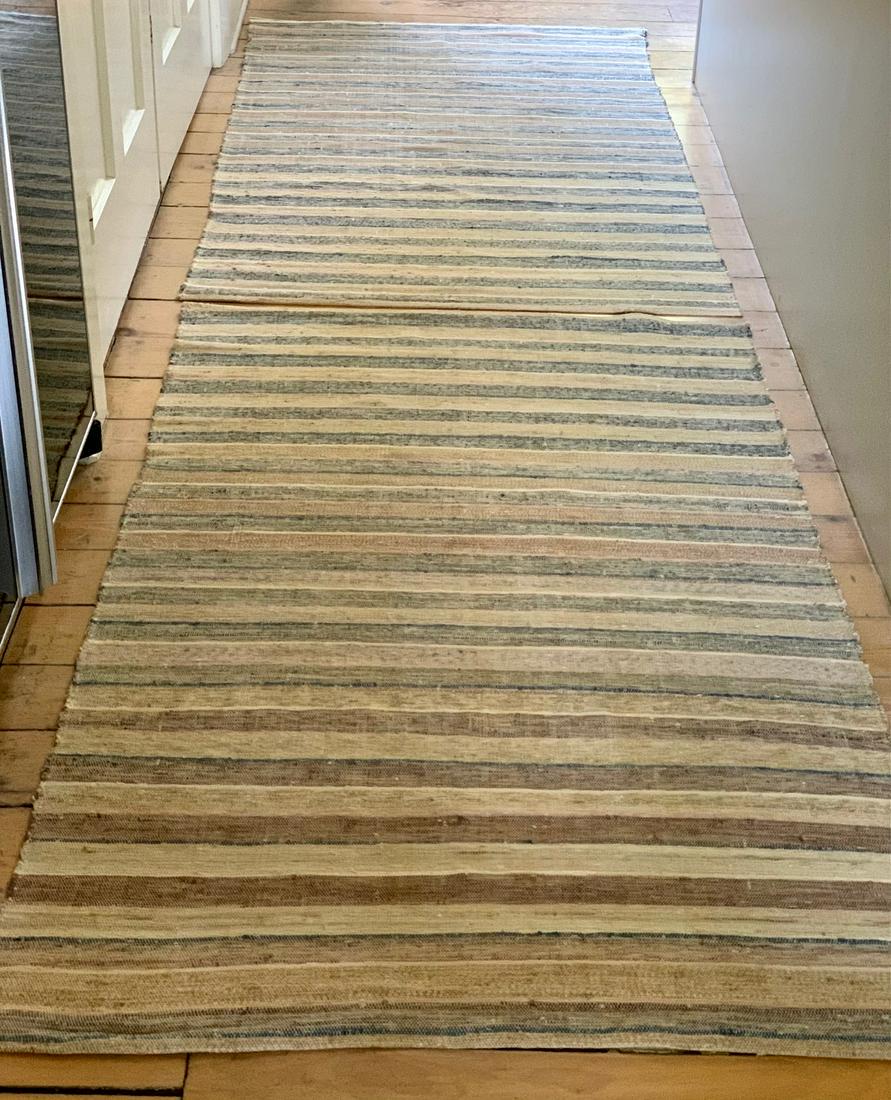 Pair early 20th c (unused) Rag Carpet (1 of 4)