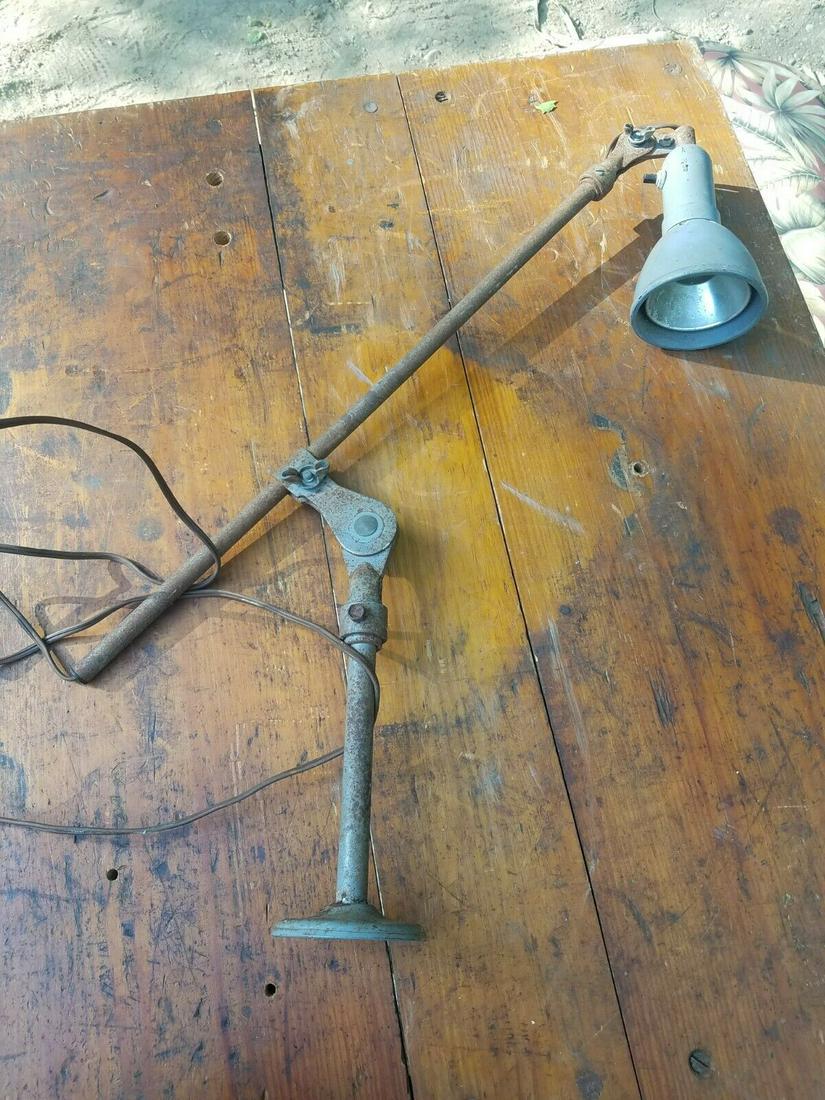 1920 industrial bench light singer articulated antique (1 of 6)