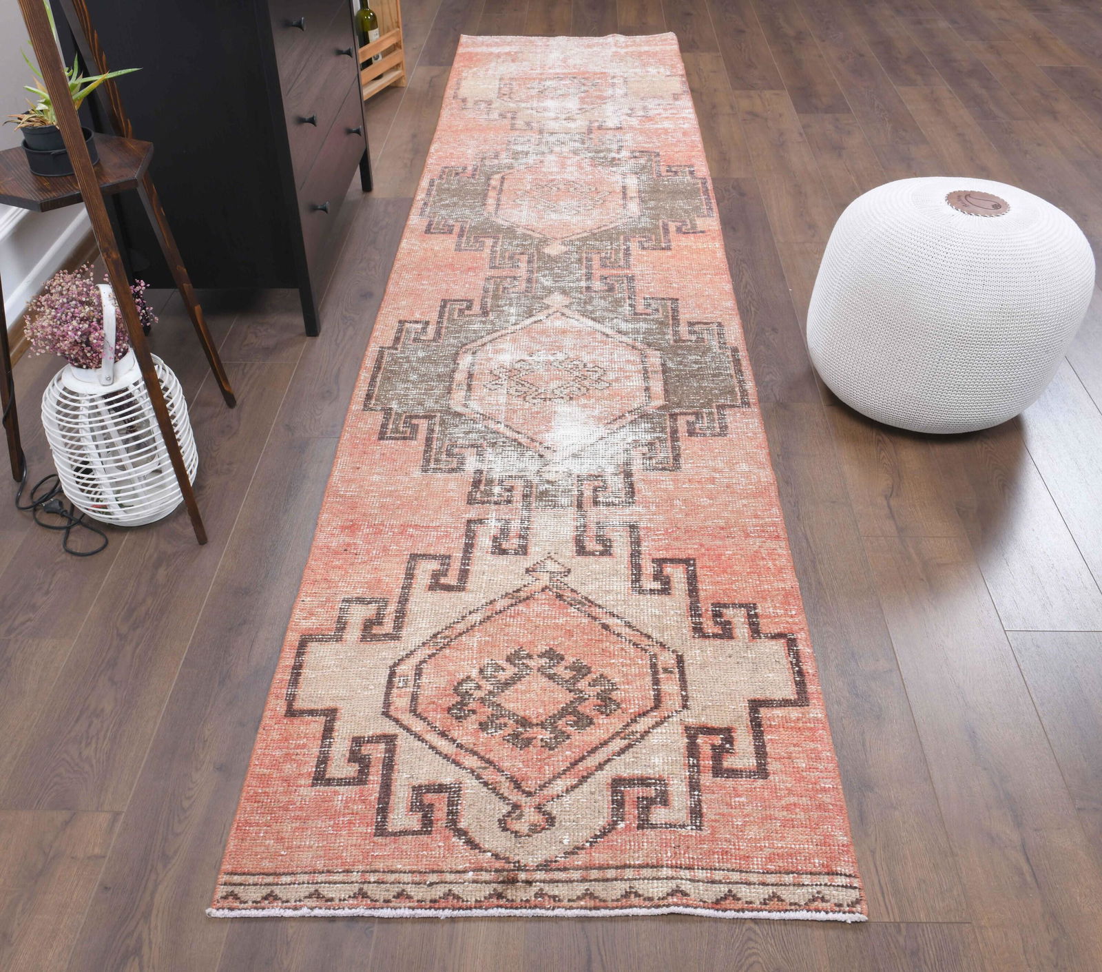 3X13 Oushak Handmade Wool Rug, Turkish Vintage Rugs, (1 of 7)