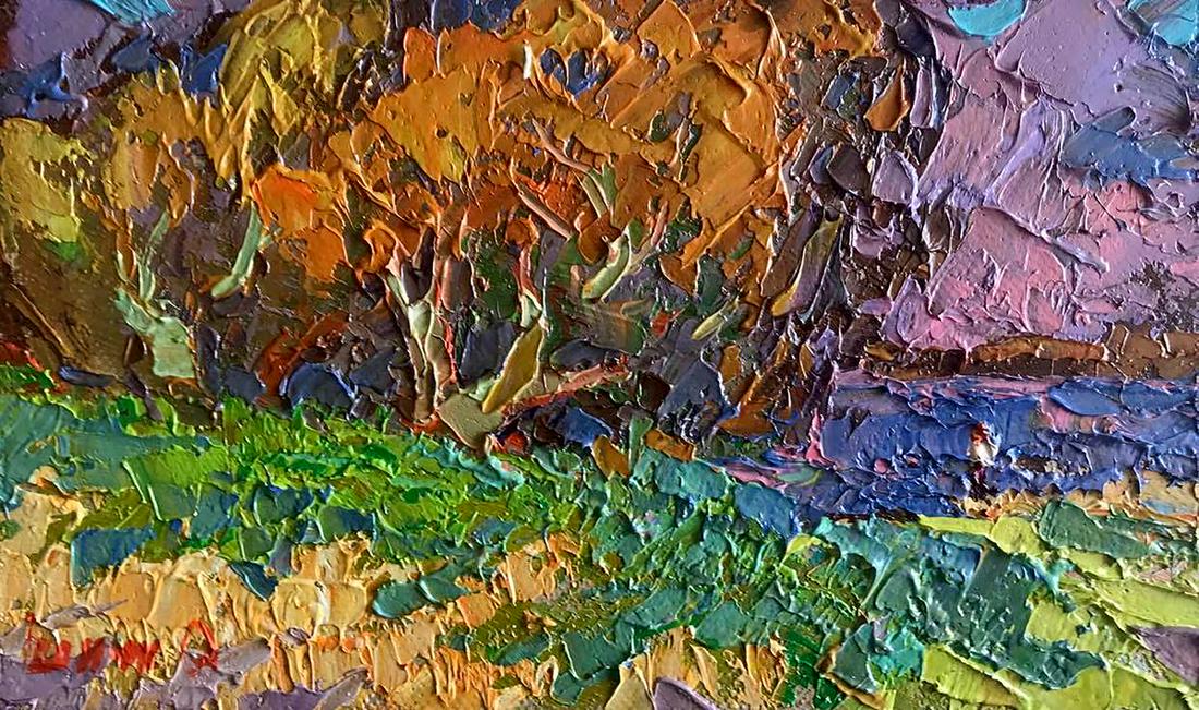 Oil painting It will be raining Kalenyuk Alex: №Kalen 469 *** ABOUT THIS PAINTING *** * TITLE: "It will be raining" * ARTISTS: Kalenyuk Alex * SIZE: 15x25 cm/'5.90x9.84 inches' * MEDIUM: oil, canvas * HAND PAINTED: Original painting from our