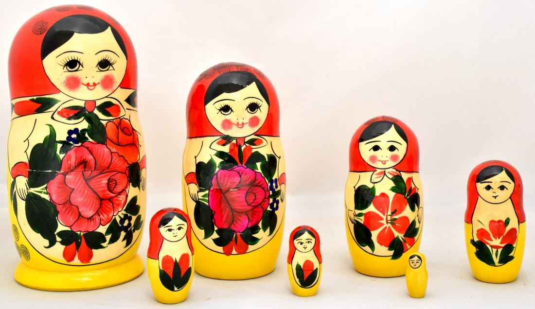 Matreshka Semenovskaya: Dimensions: 10 × 20 cm Matreshka Semenovskaya. Traditional russian wooden nesting doll, handmade, handpainting, 7 pcs. Reserve: $50.00 Shipping: Domestic: Flat-rate of $40.00 to anywhere within the c