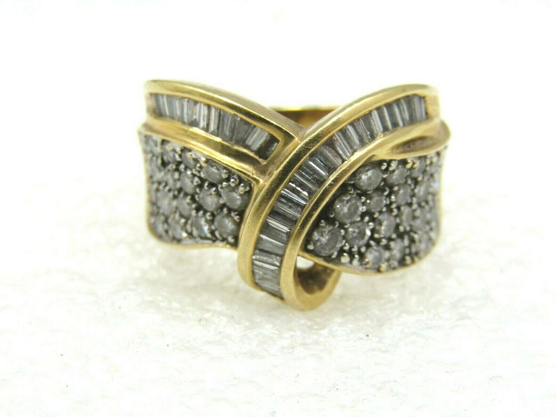 Vintage 18kt Wide Micro Diamond Ring, Baguettes & Round (1 of 18)