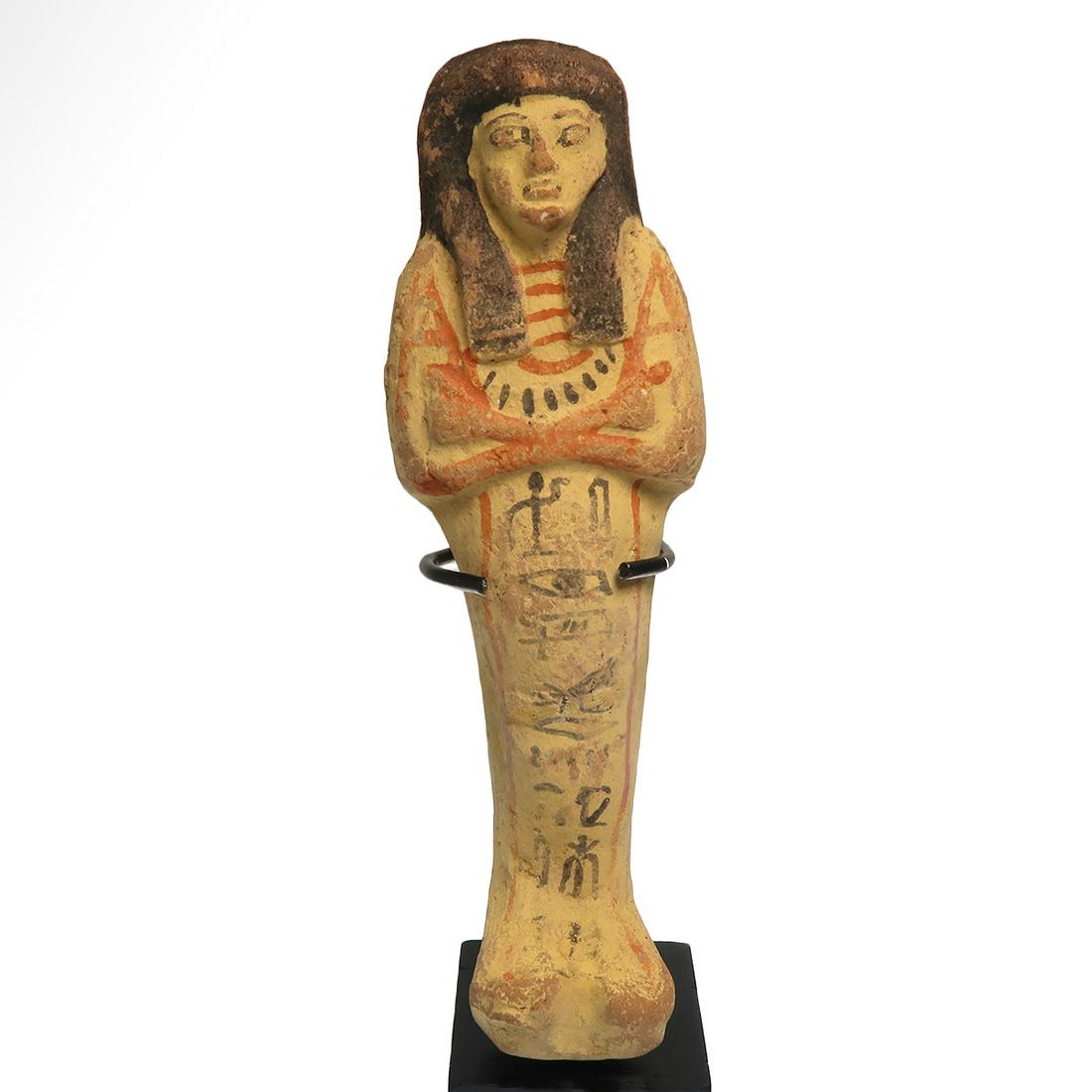 Large Egyptian Painted Terracotta Shabti, 19th Dynasty, (1 of 7)