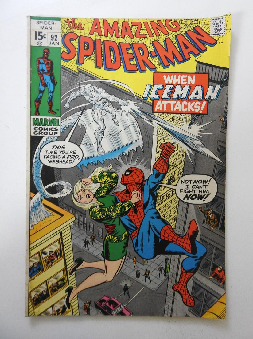 Amazing Spider-Man #92: No Reserve! Amazing Spider-Man #92 - VG Staple holes Shipping: Domestic: Flat-rate of $9.99 (1-8 items ) or $19.99 (9+ items) to anywhere within the contiguous U.S. International: Foreign shipping rat