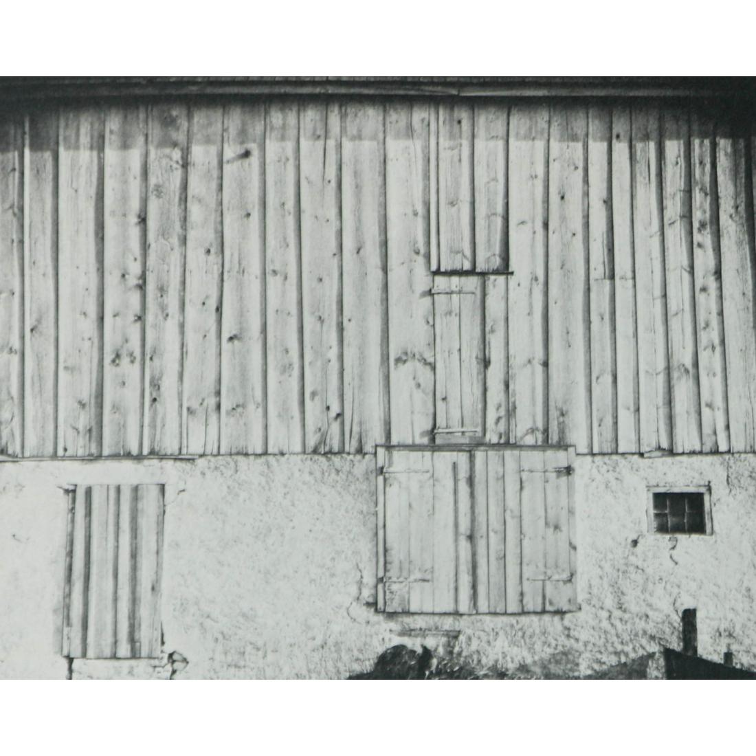 CHARLES SHEELER - Side of Barn, Original Gravure: Artist: CHARLES SHEELER Print Title: Bucks County barn, 1916 Medium: Sheet-Fed Gravure Printing Date: 1960's Printed in Netherlands Image Size approx: 5 x 6.5 inches Charles Sheeler (1883-1965) was a