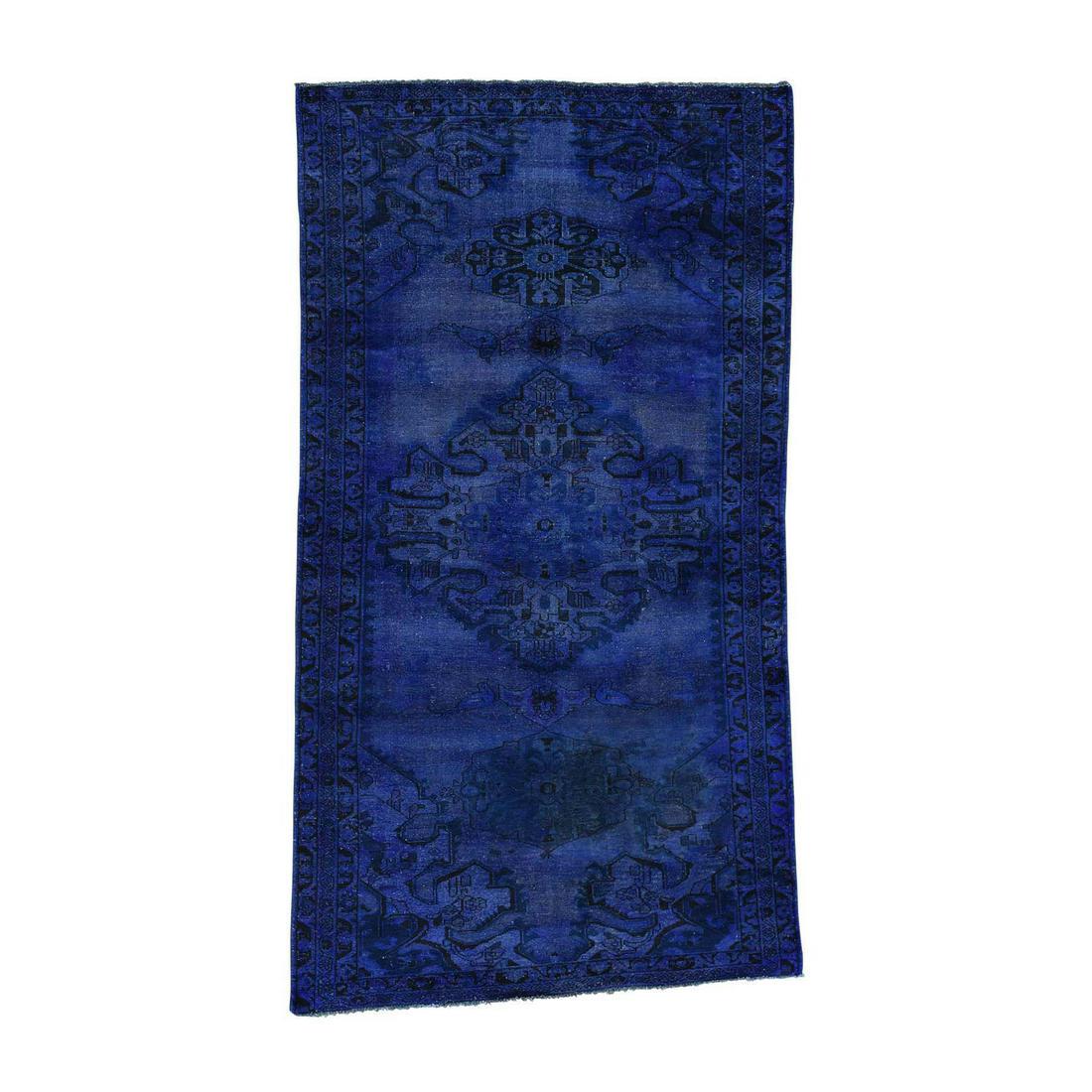 Handmade Overdyed Hamadan Worn Pure Wool Wide Runner (1 of 12)