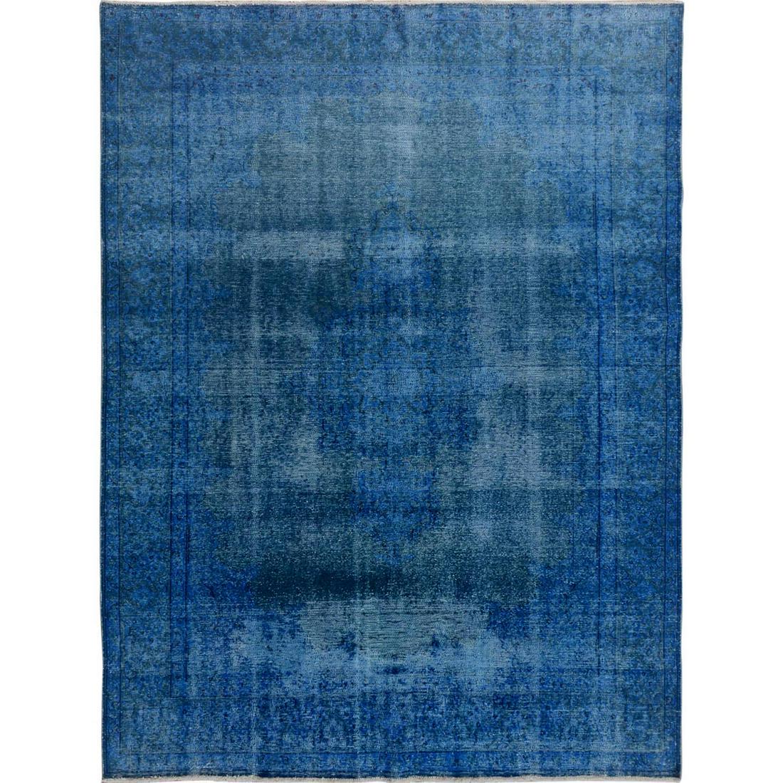 Blue Overdyed Clean Worn Down Vintage Persian Kerman (1 of 12)